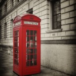 Vintage Style Red Phone Box in London